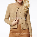 PK17CS003YF knit women cashmere cardigan with long sleeves